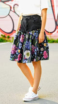 Reworked denim skirt