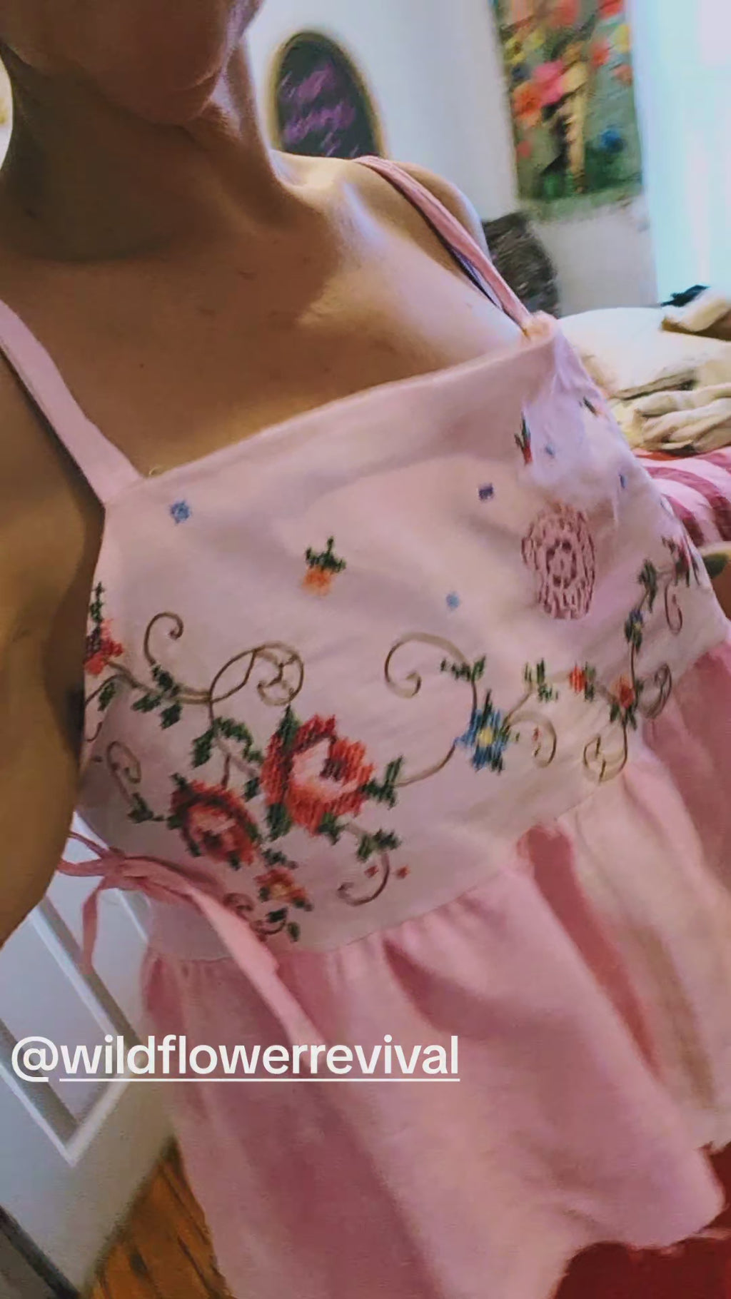 Vintage linen and cotton swing tank top