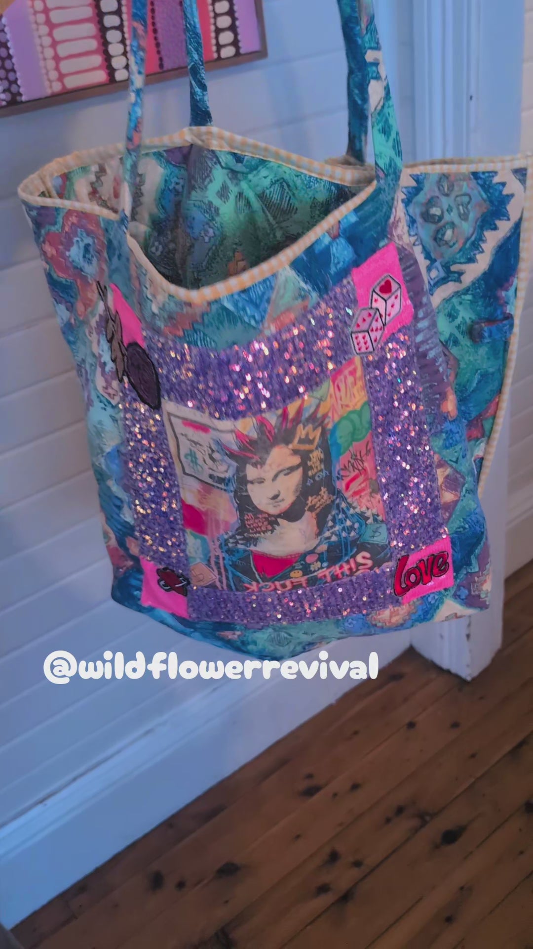 Quilted oversized tote bag
