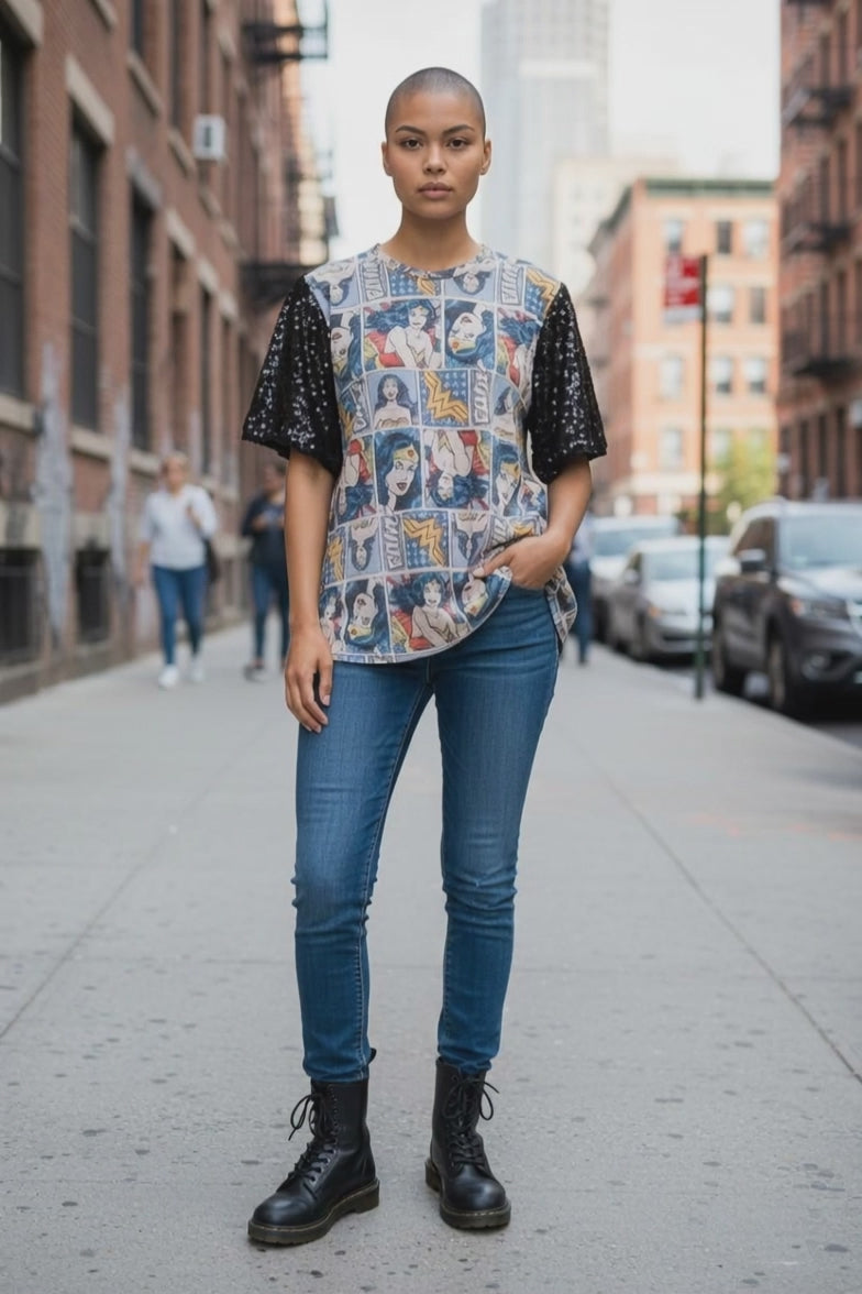 Wonderwoman sequins tshirt