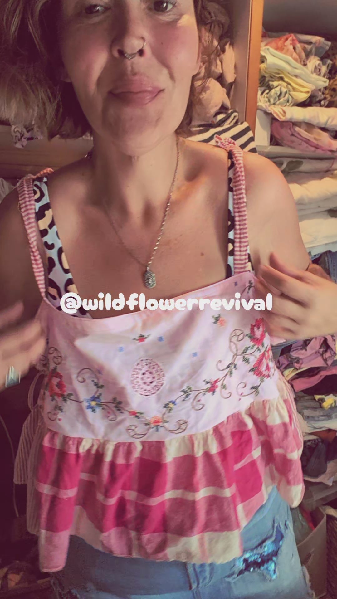 Vintage cotton and linen swing tank