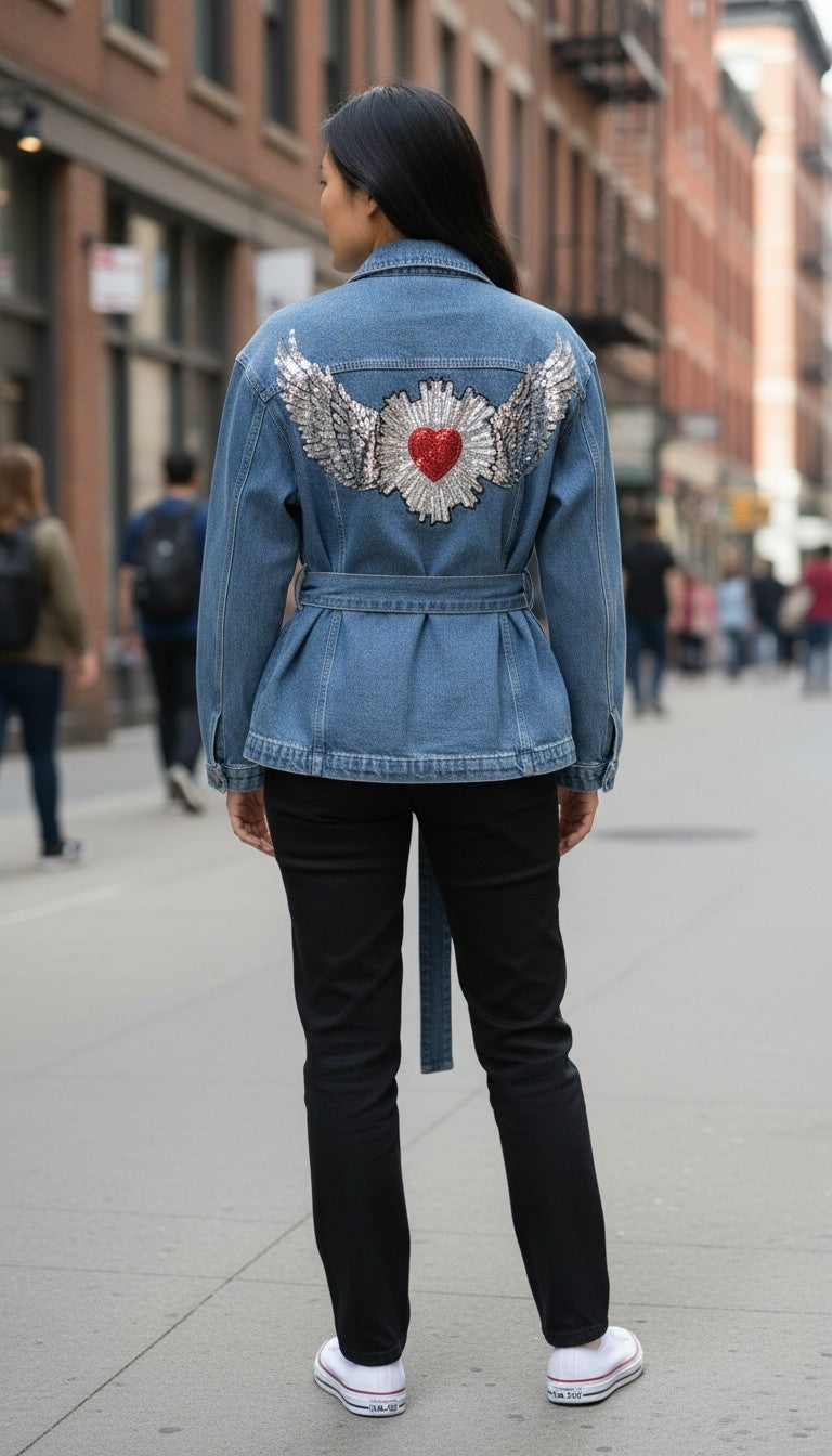 Crop Denim Trench