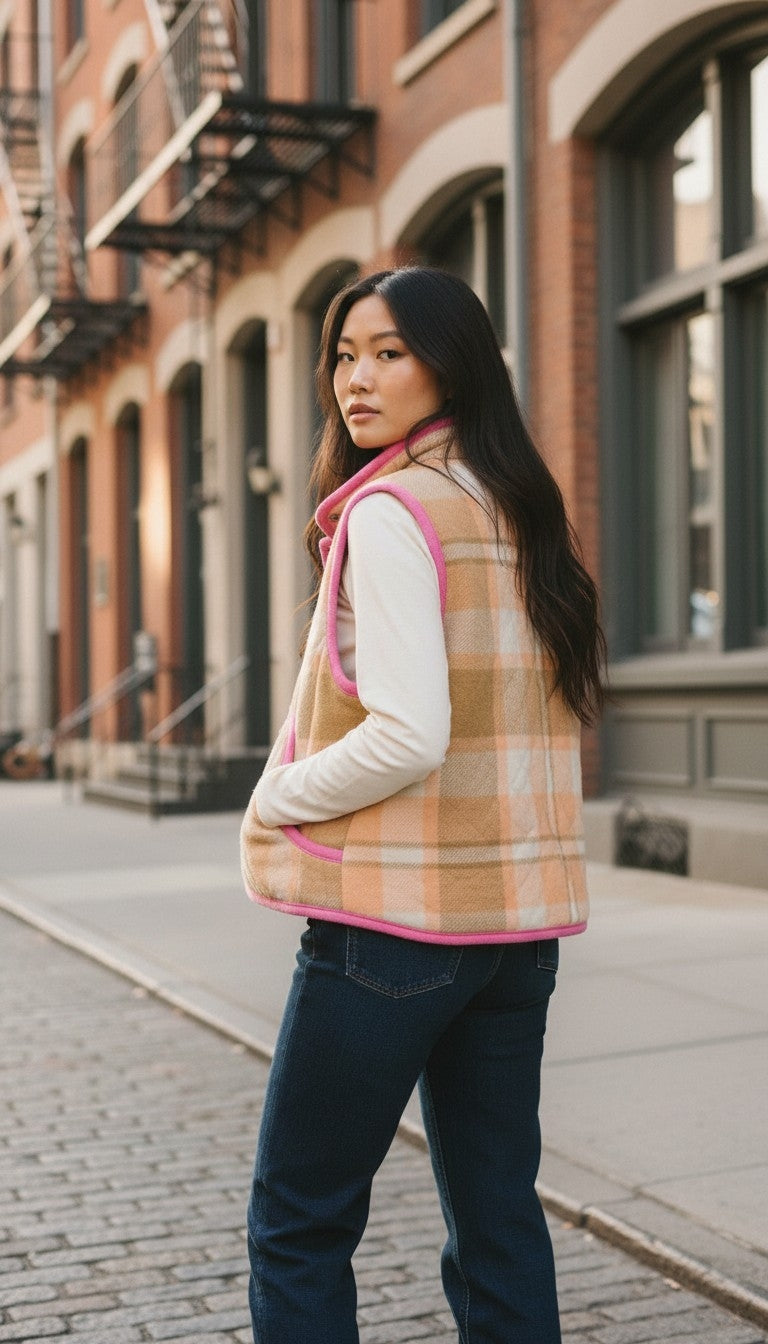 Oversized winter crop vest