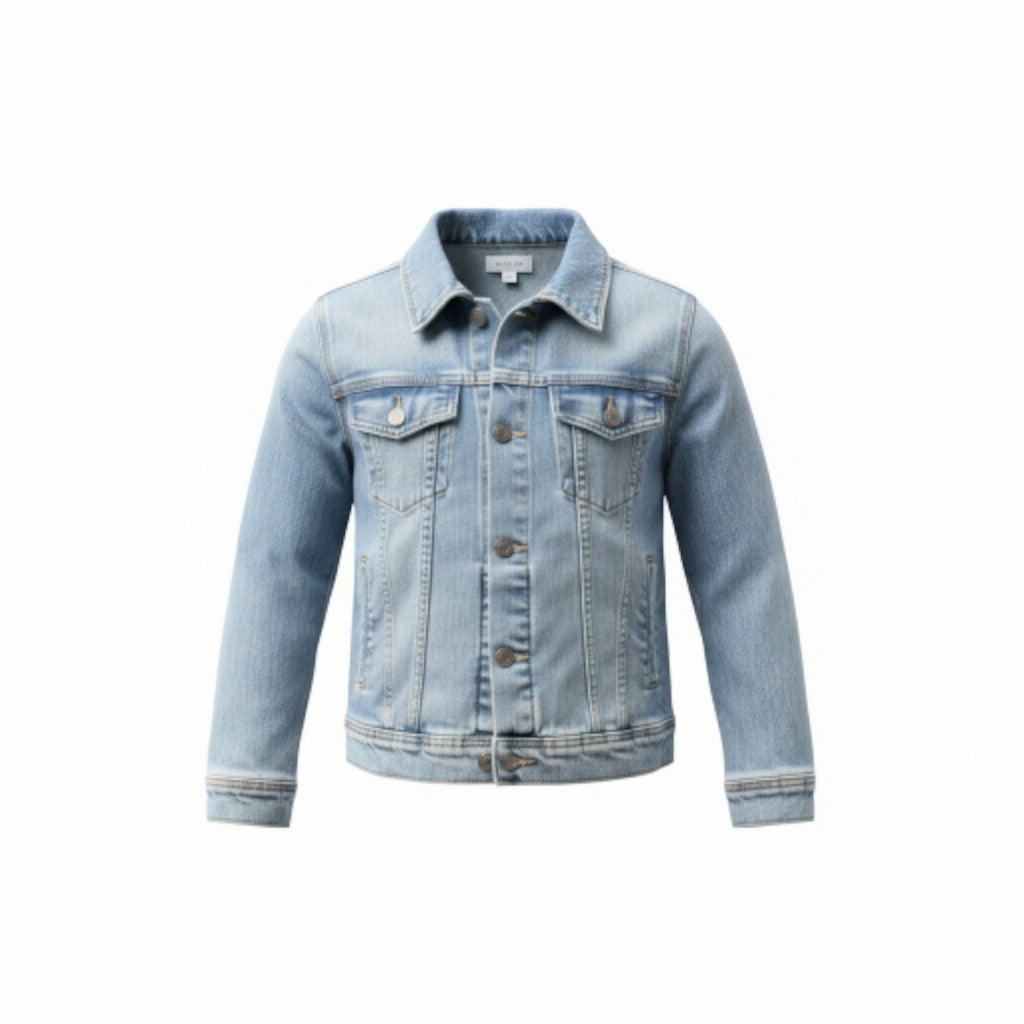 Winged flower denim jacket