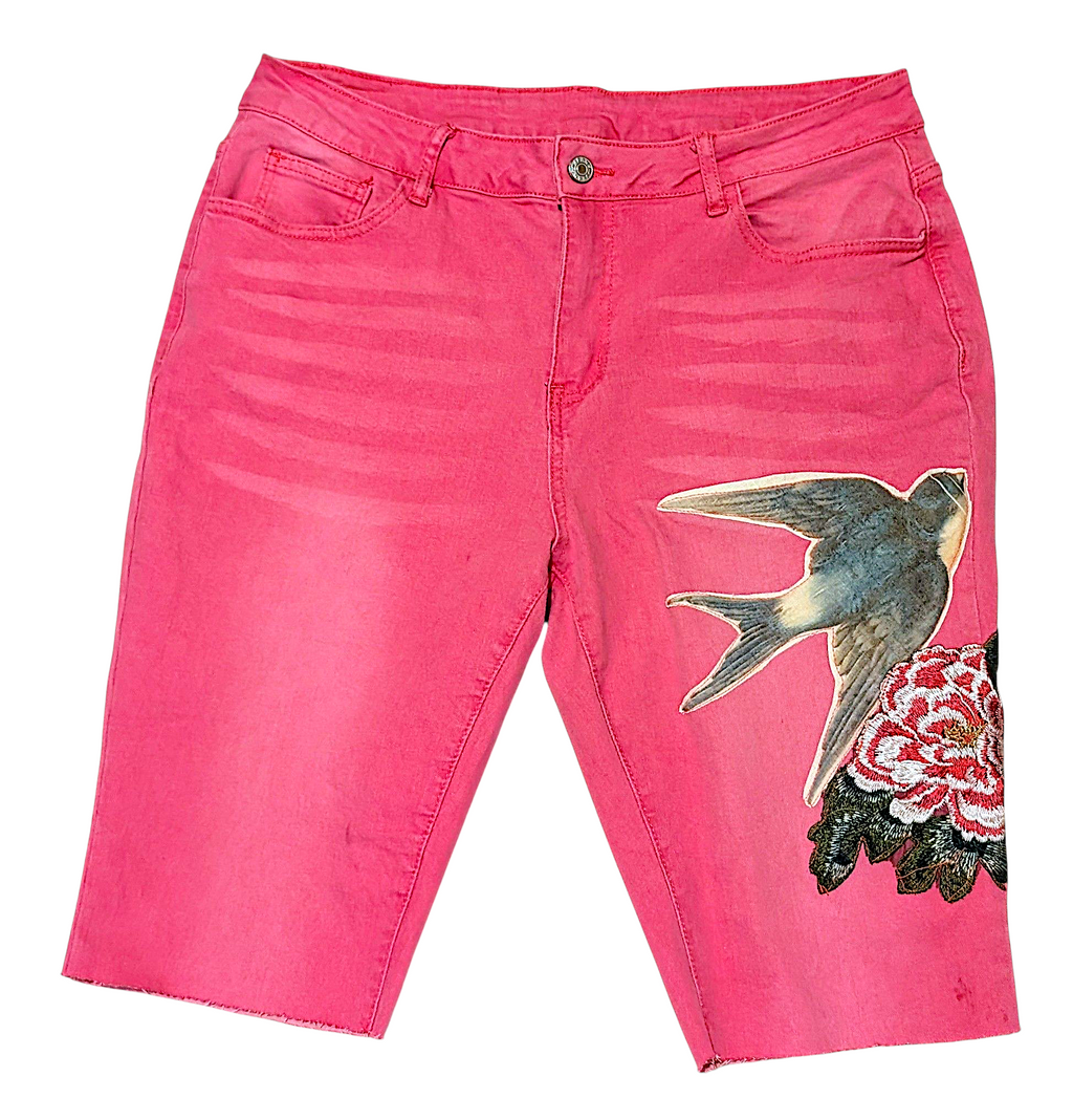Whimsical denim shorts