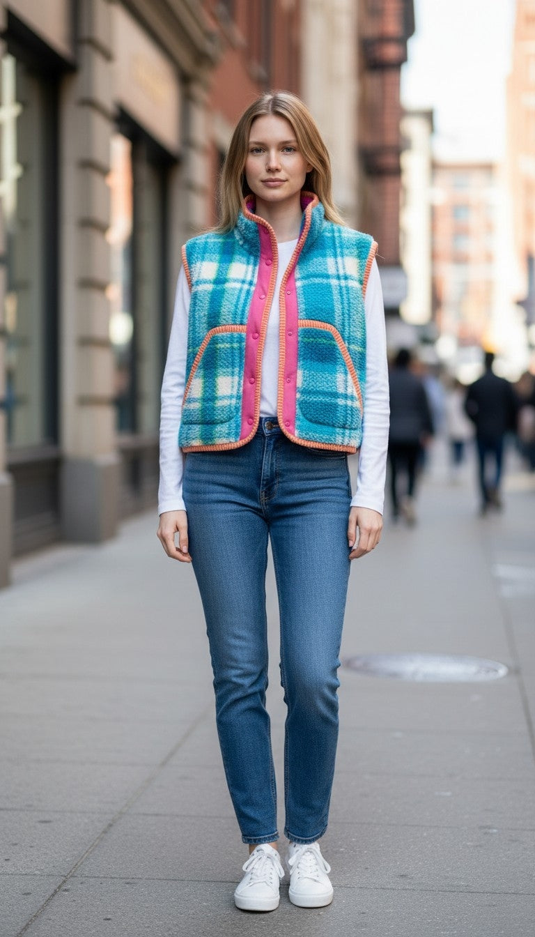 Oversized winter crop vest