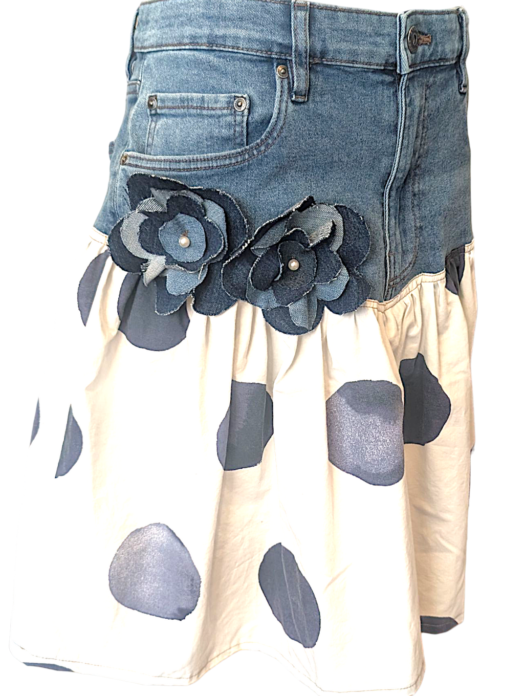 Reworked denim skirt