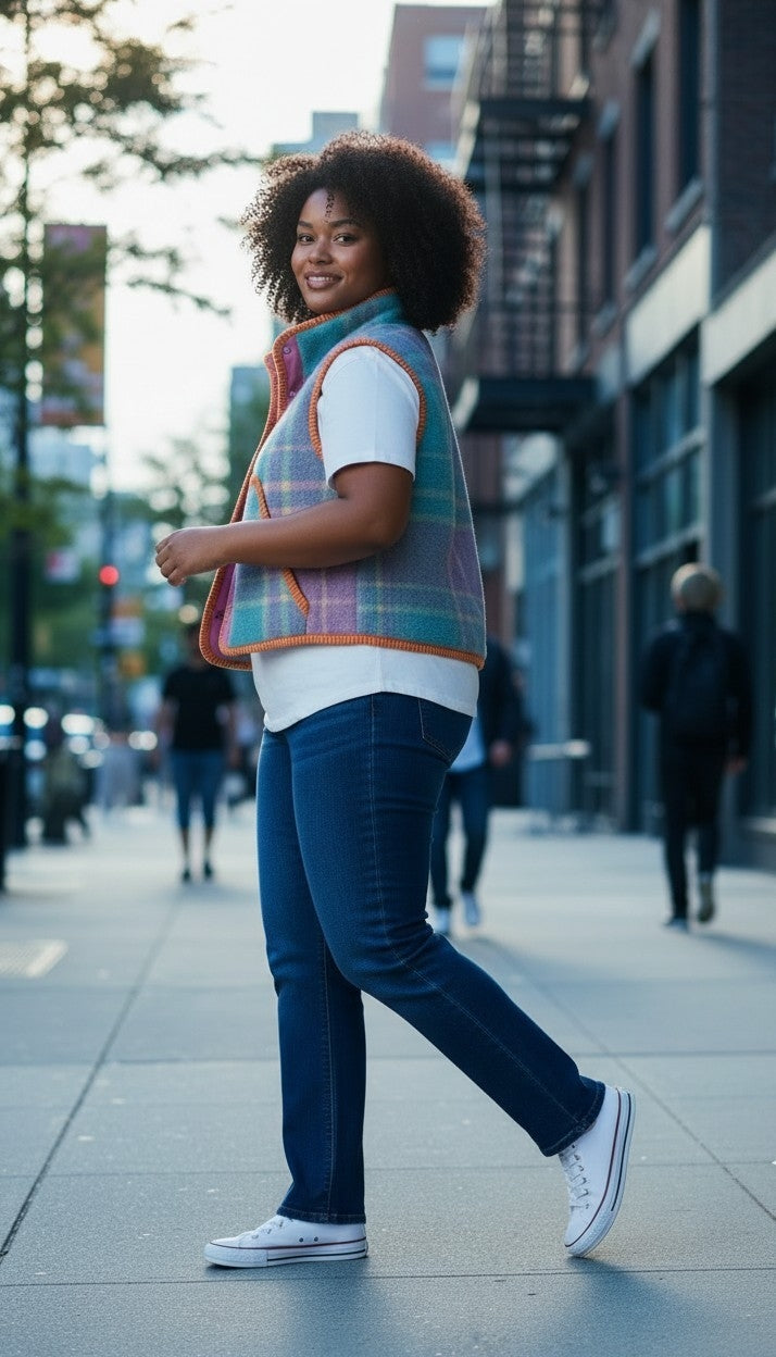 Oversized winter crop vest