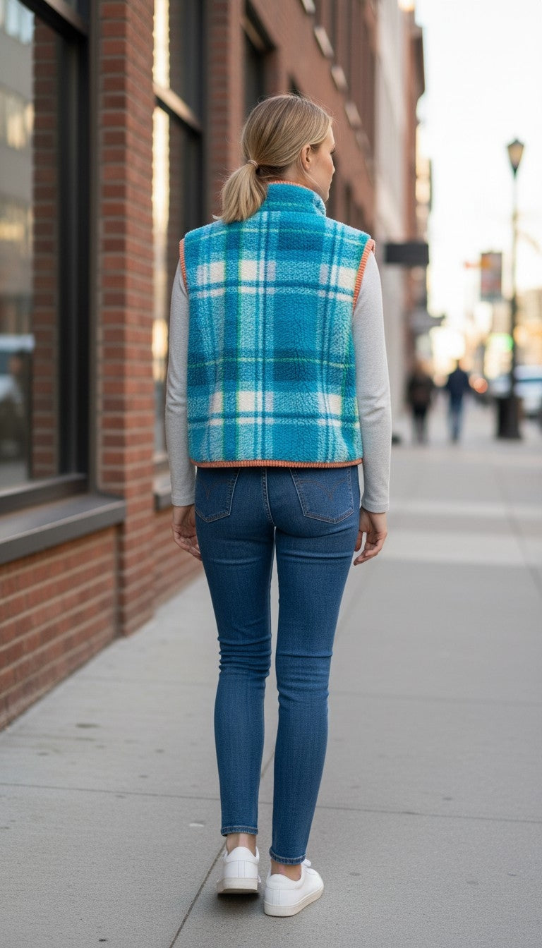 Oversized winter crop vest