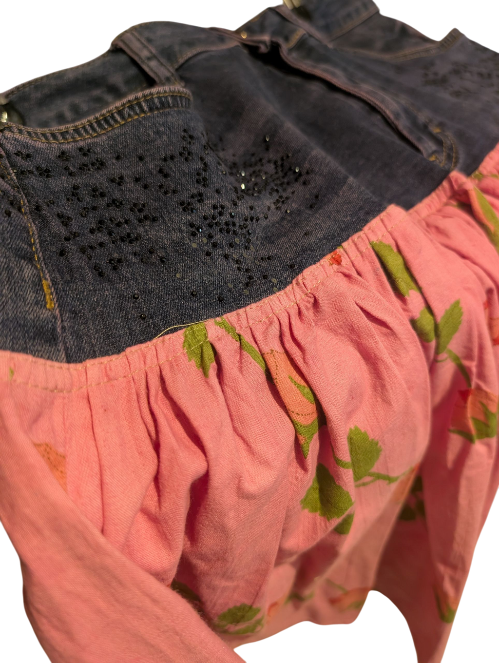 Denim patchwork skirt