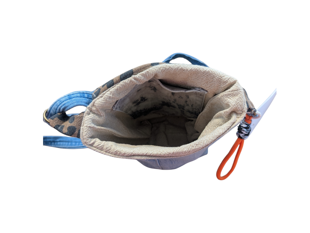 Denim flower crossbody bag