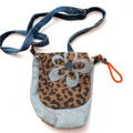 Denim flower crossbody bag