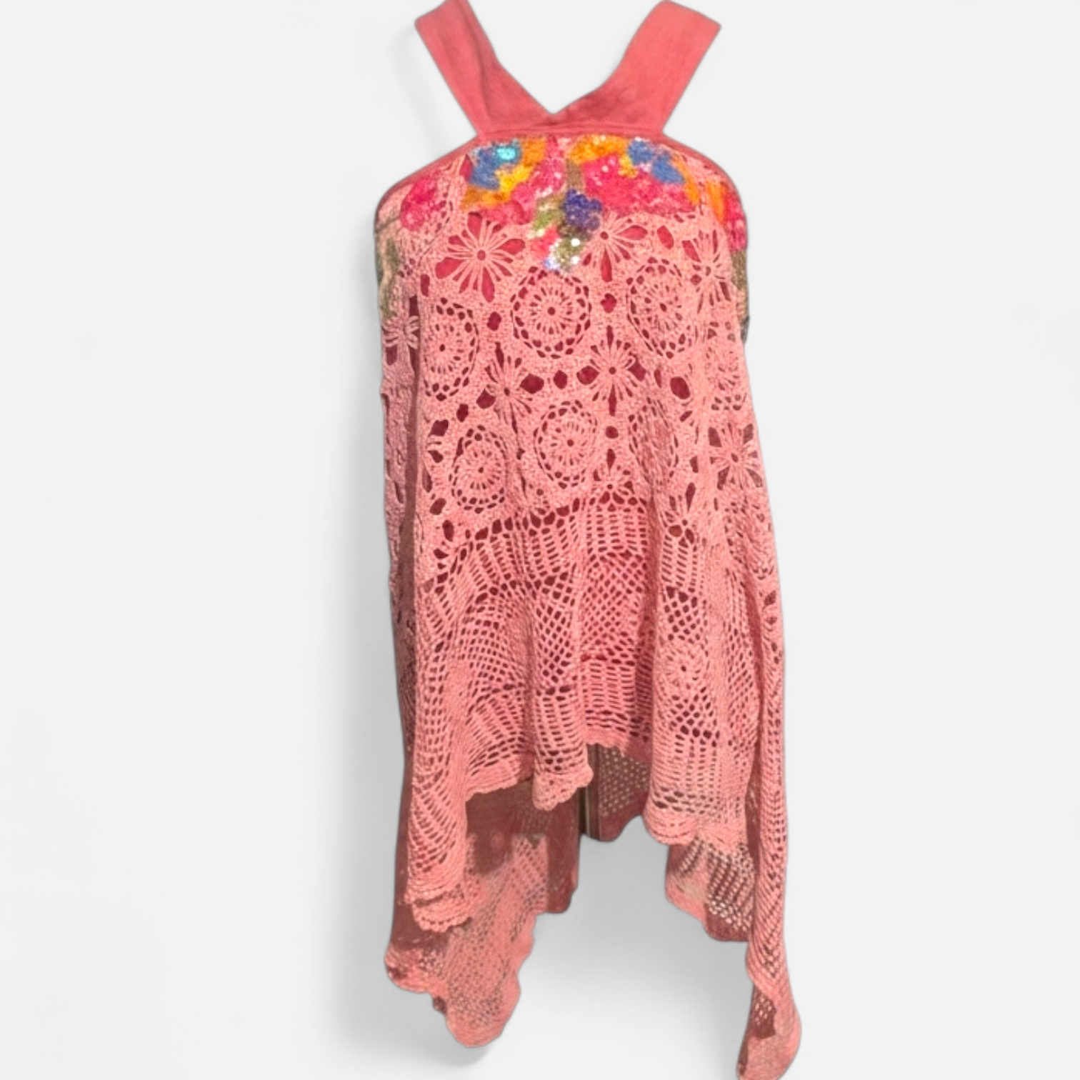 Sparkle crochet cross over singlet top