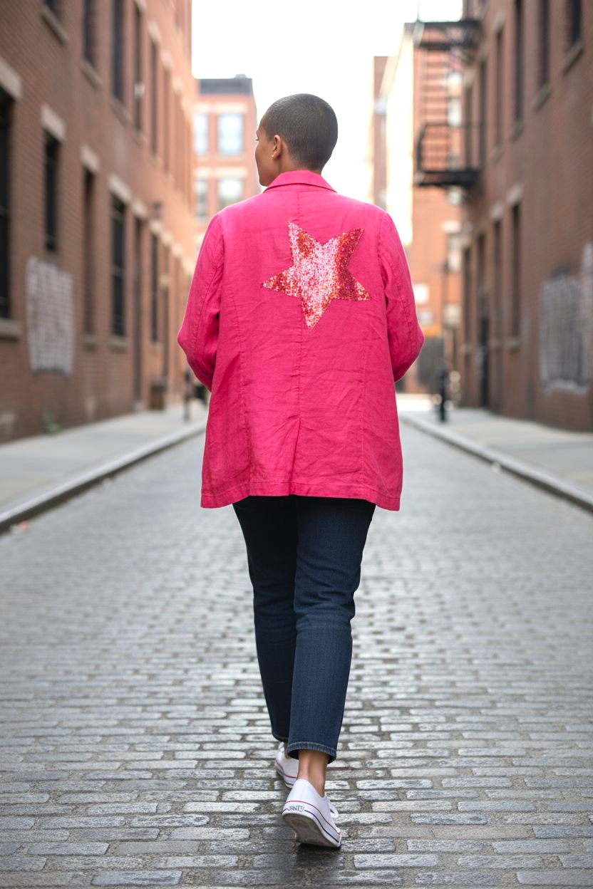 Hot pink linen Jacket