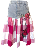 Reworked denim skirt