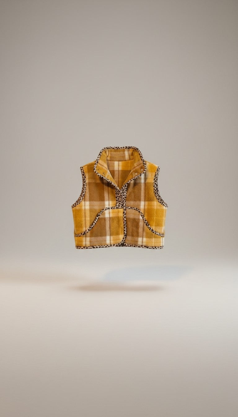 Oversized crop winter vest