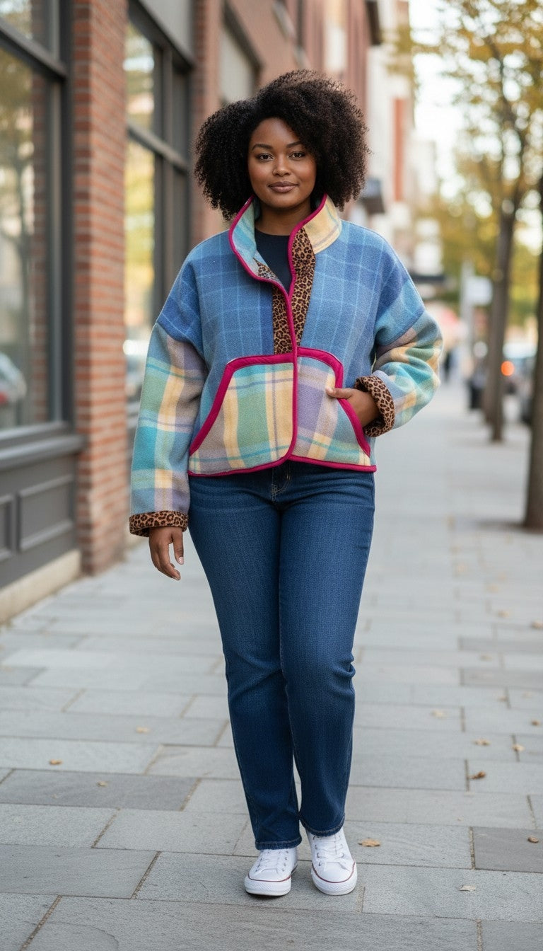 Oversized crop jacket