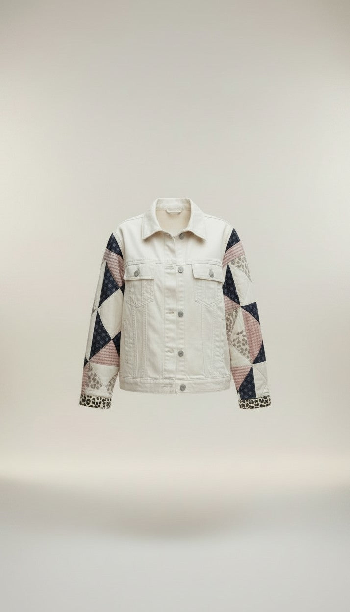 Quilted sleeved denim jacket