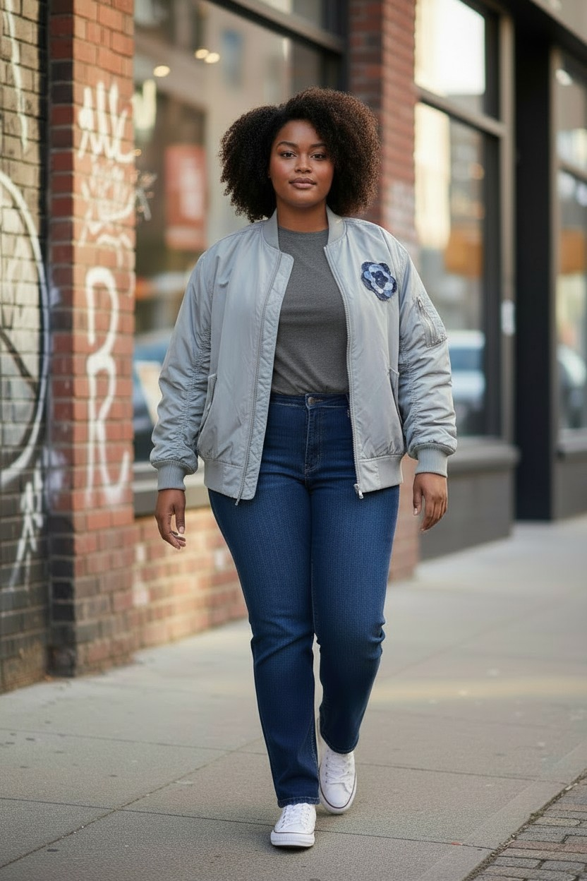Flower power bomber jacket