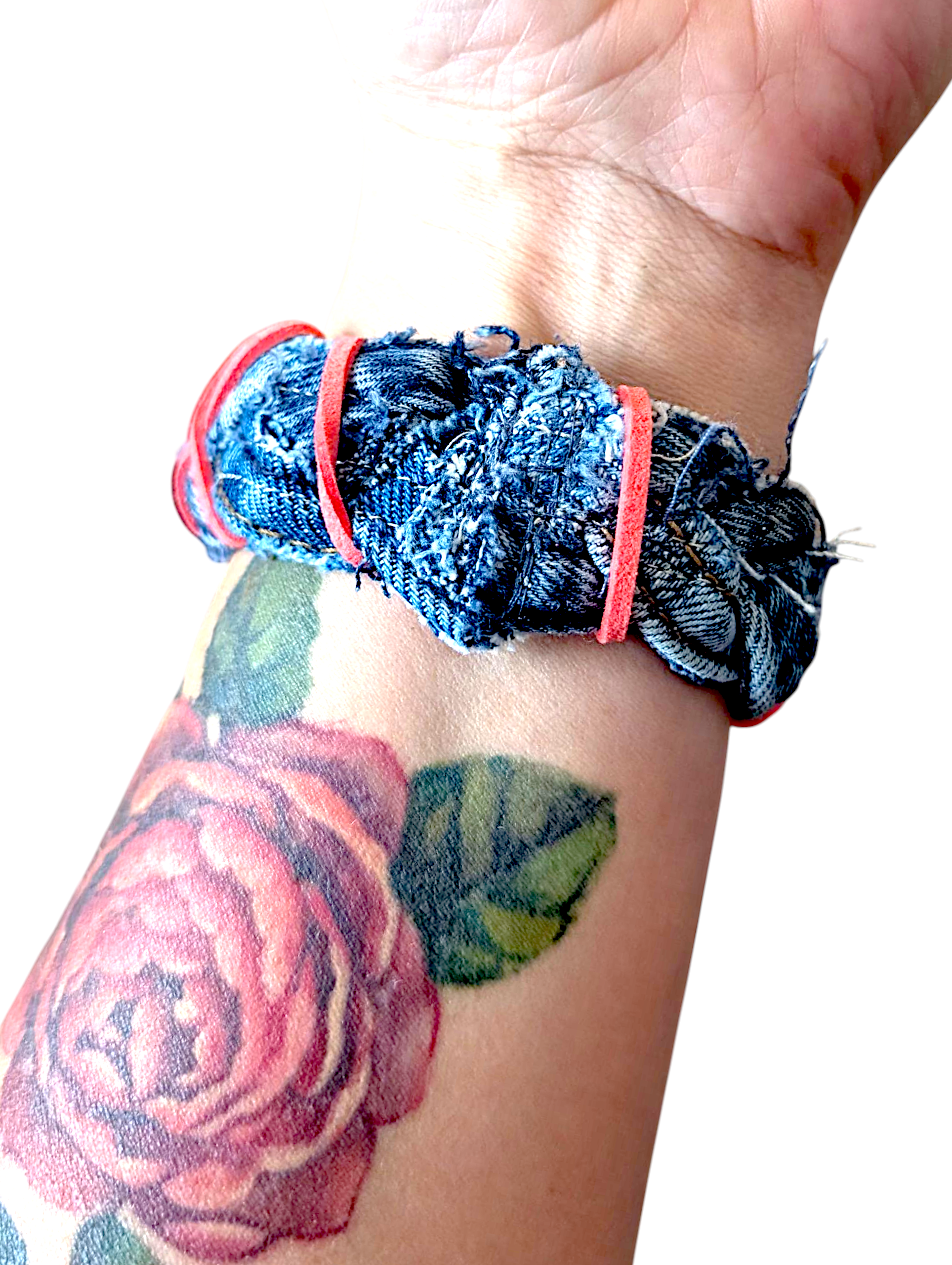 Braided denim bracelet