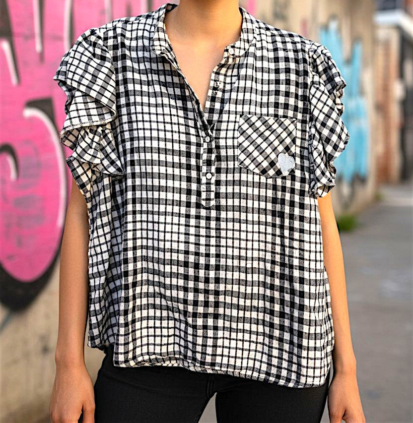 Checkered linen shirt