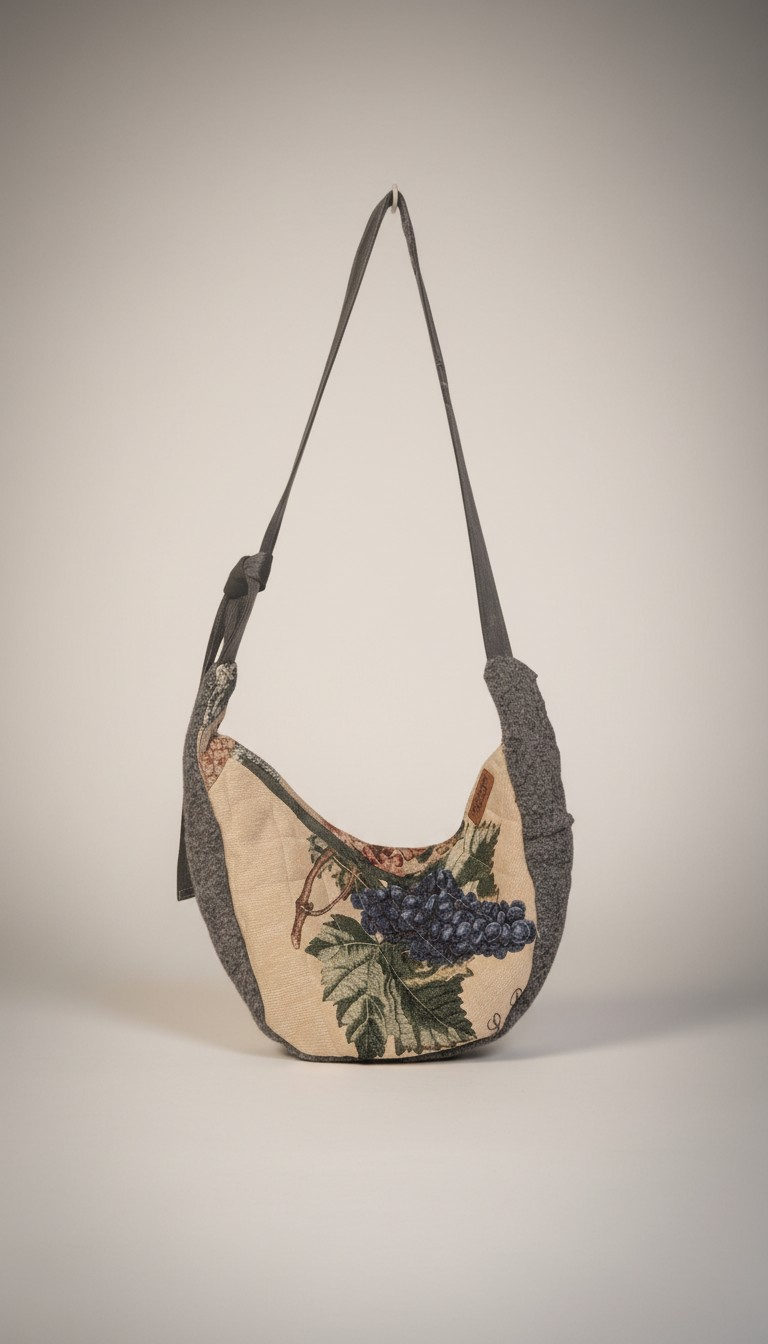 Quilted tapestry sling bag