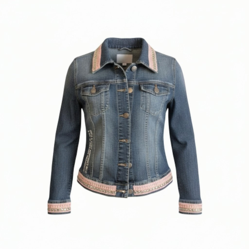 Winged bunny denim jacket