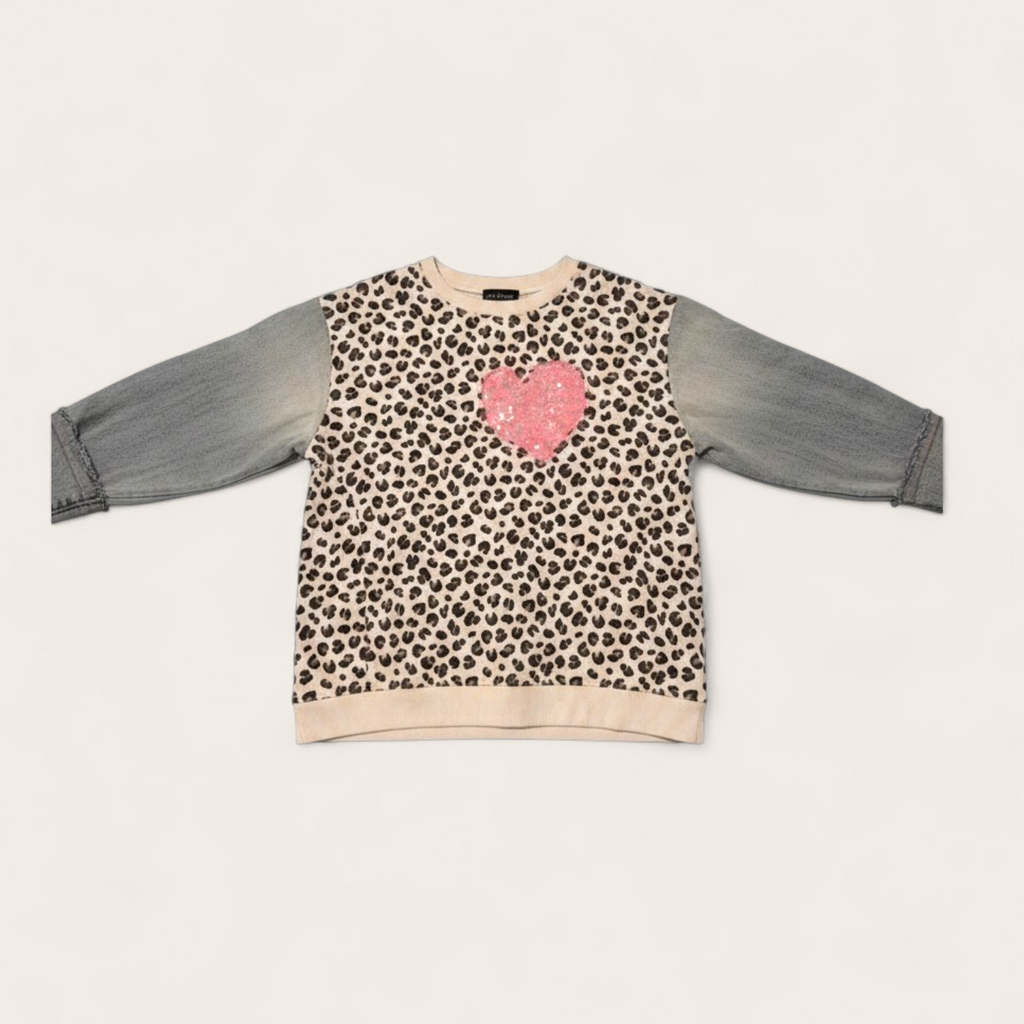 Denim sleeved jumper