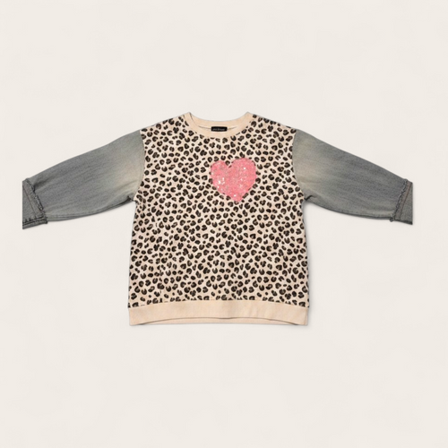 Denim sleeved jumper