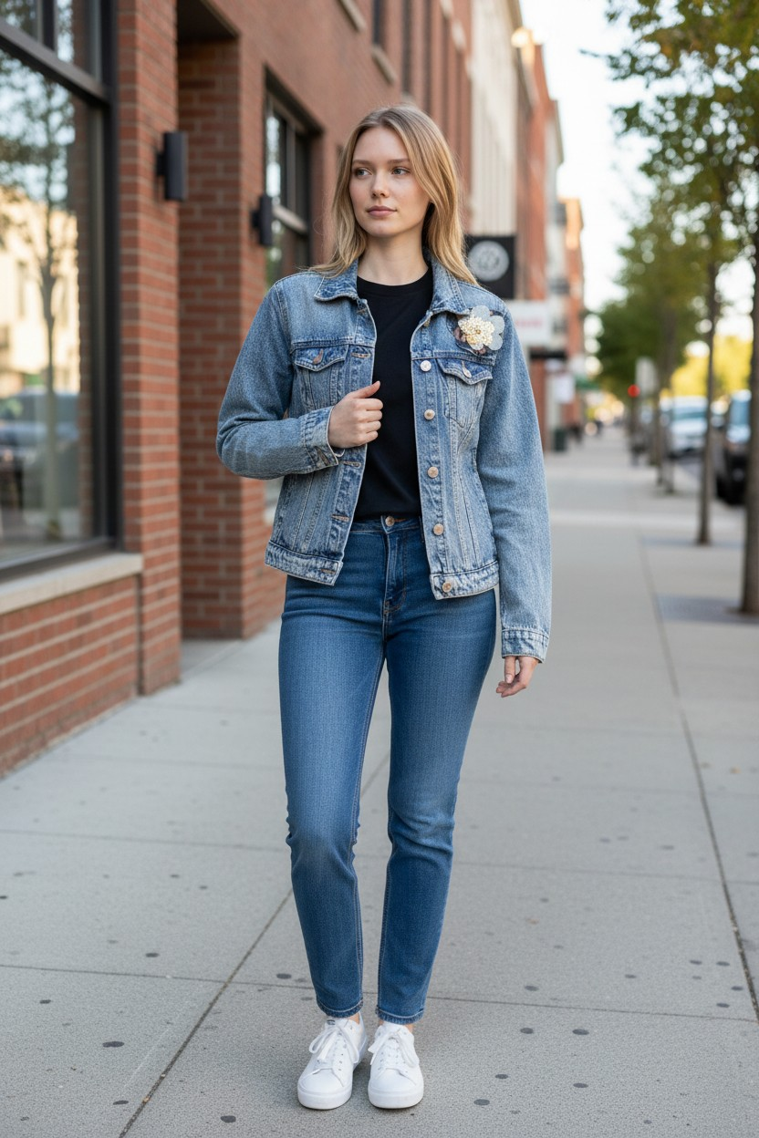 Flying crown denim jacket