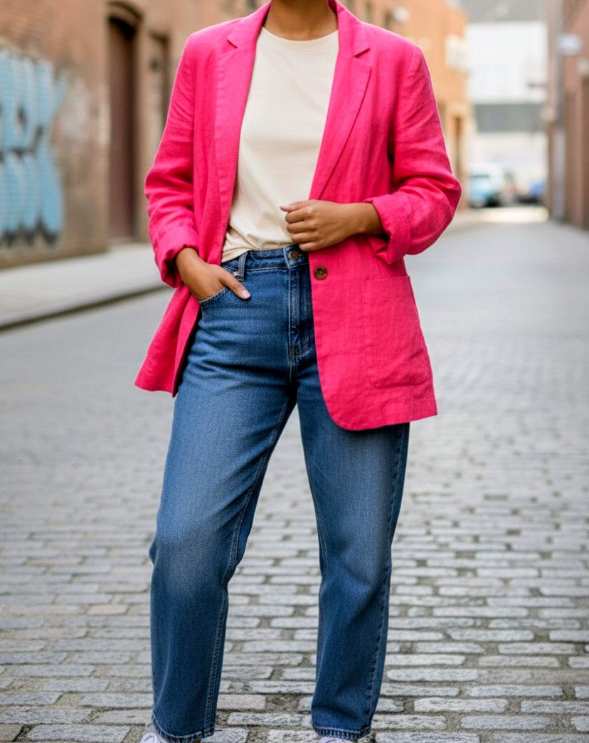 Hot pink linen Jacket