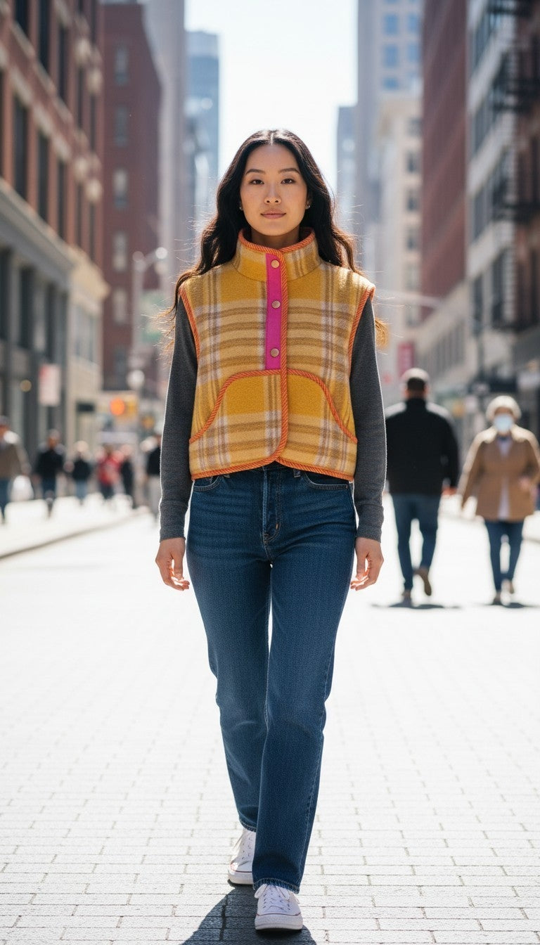 Oversized winter crop vest