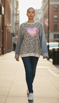 Denim sleeved jumper