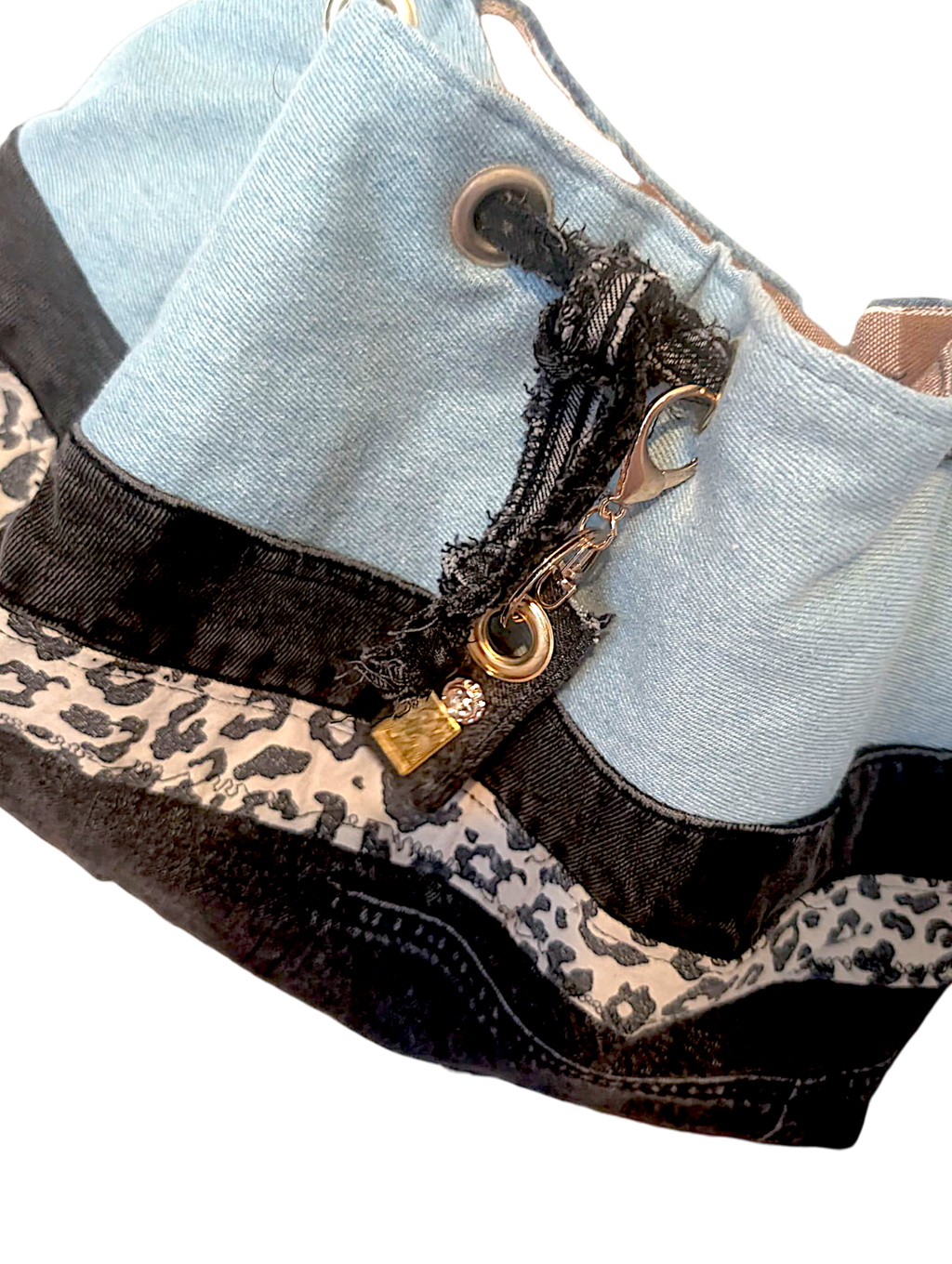 Denim patchwork tote