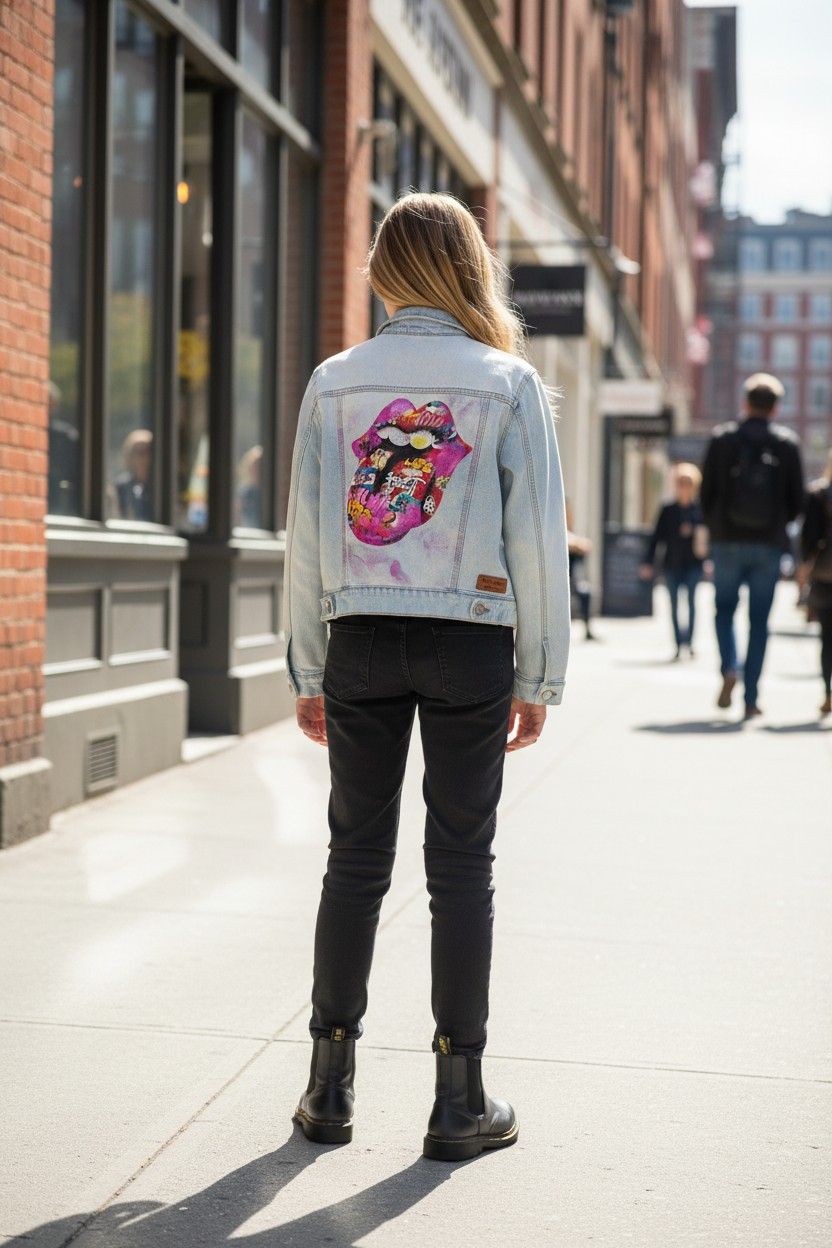 Graphic denim jacket