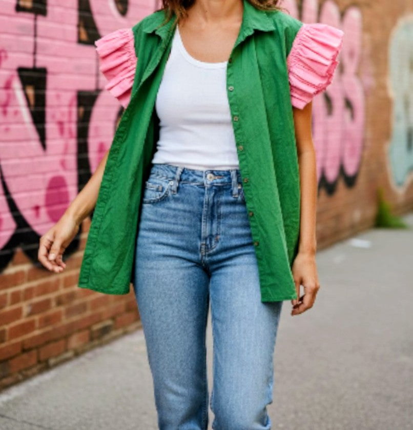 Emerald cotton shirt