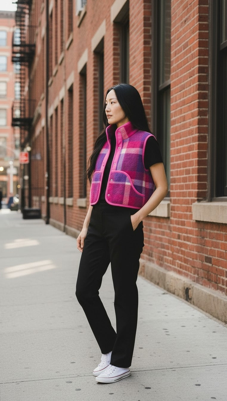 Oversized winter crop vest