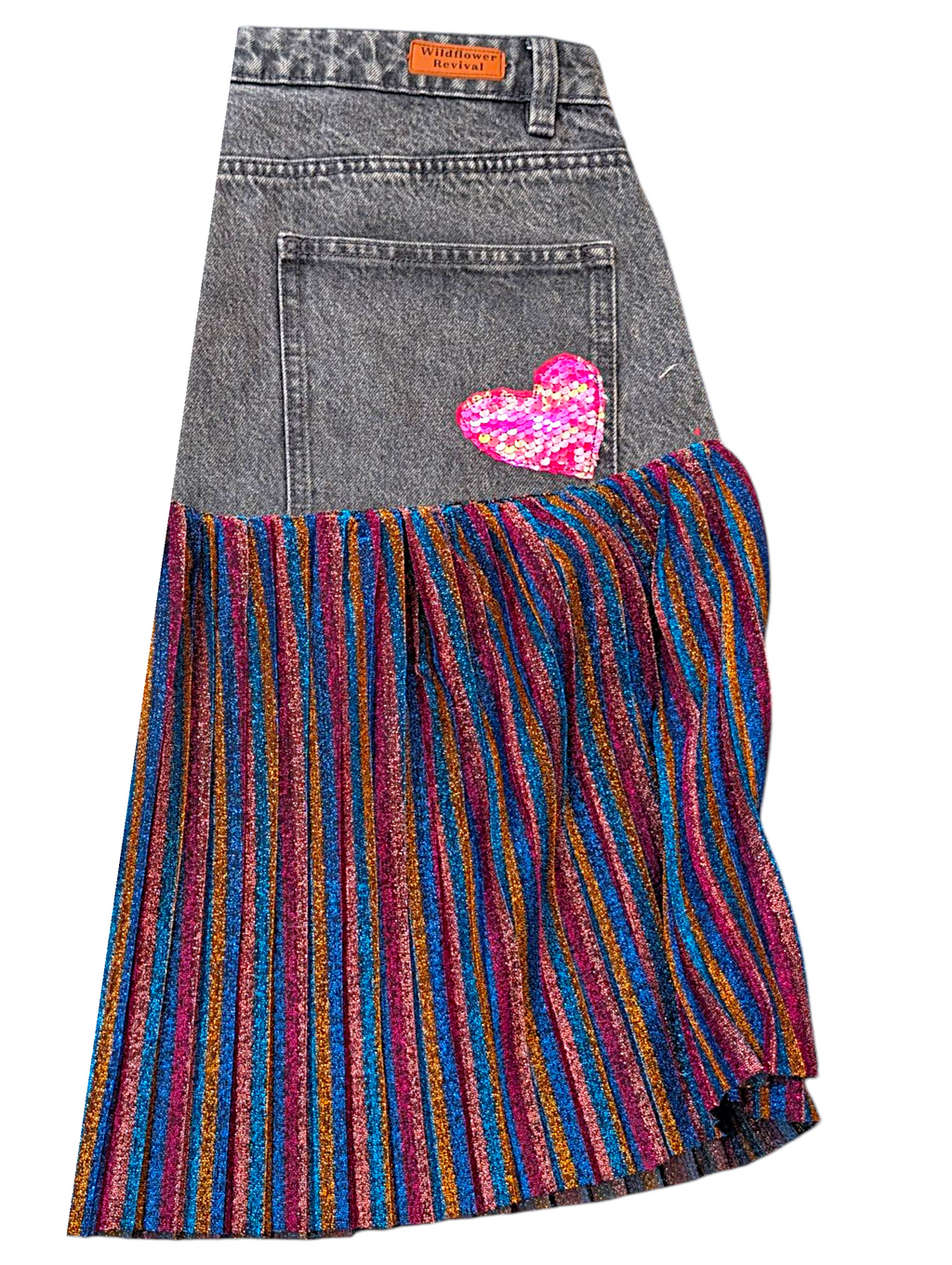 Reworked denim skirt