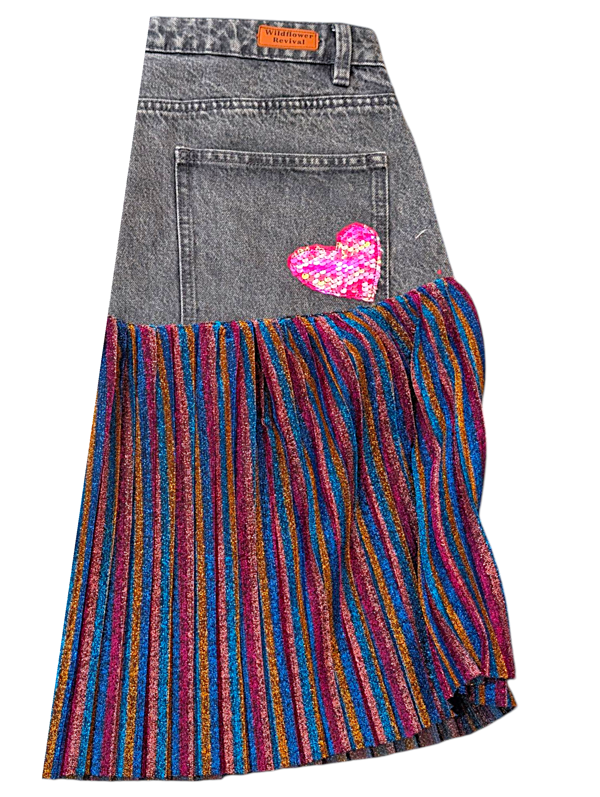 Reworked denim skirt