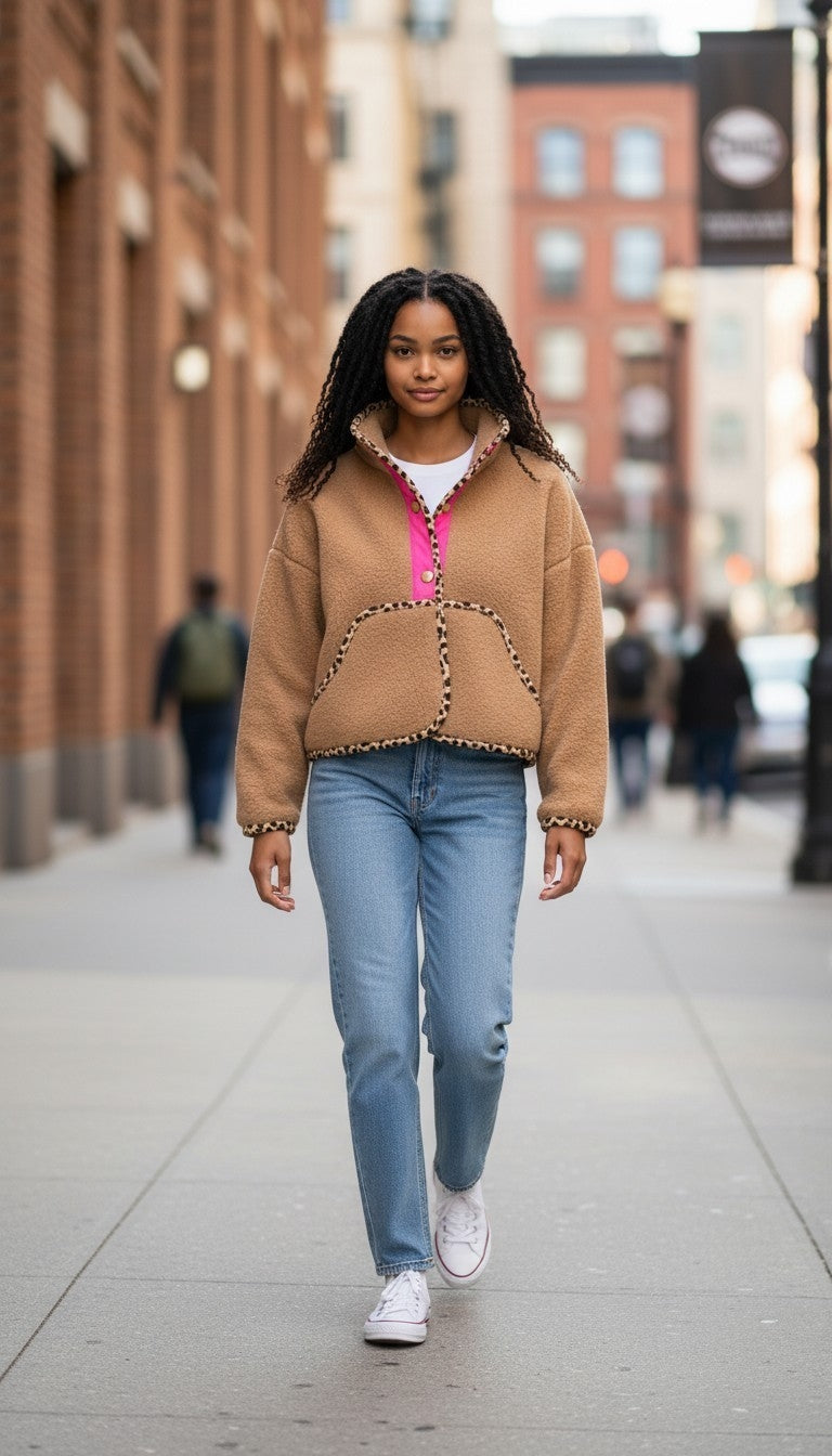 Oversized winter crop jacket