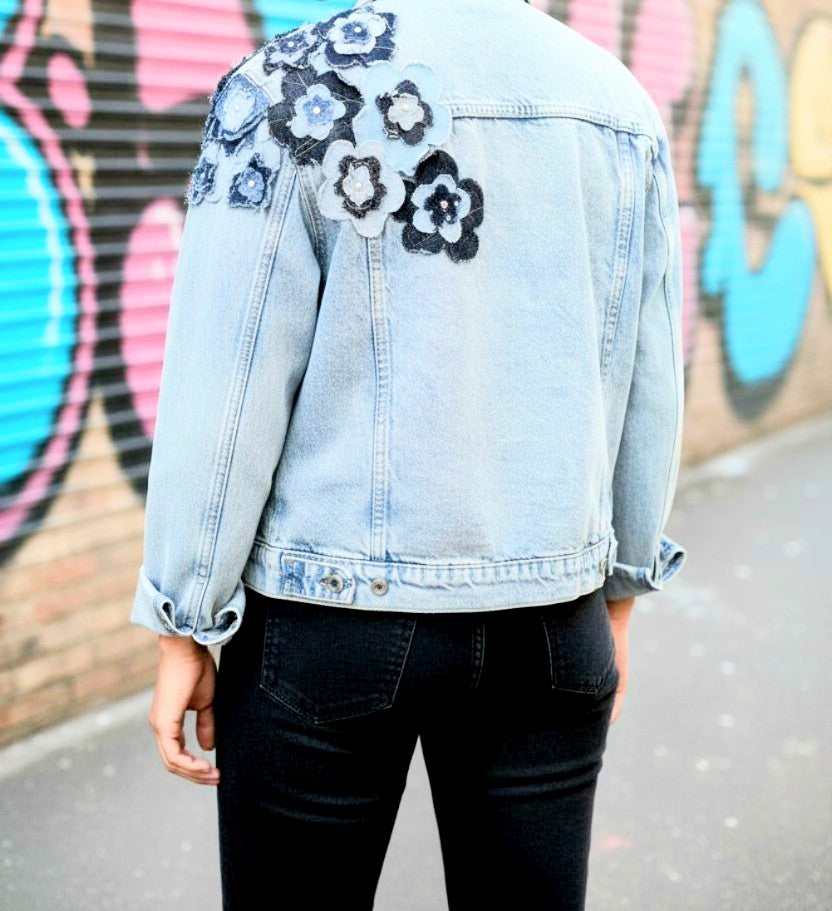 Denim flower Jacket