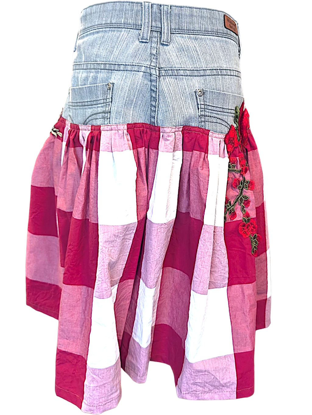 Reworked denim skirt