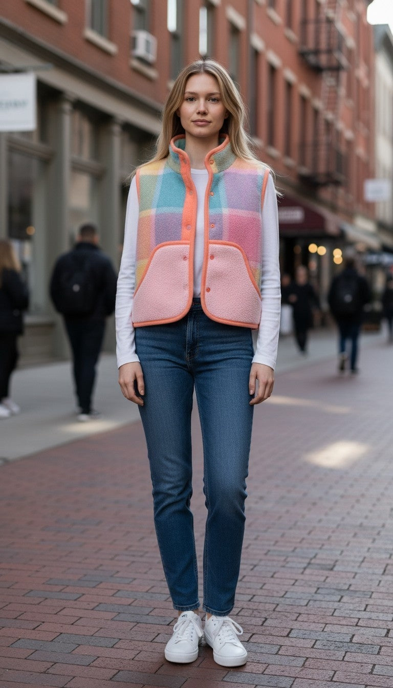 Oversized winter crop vest