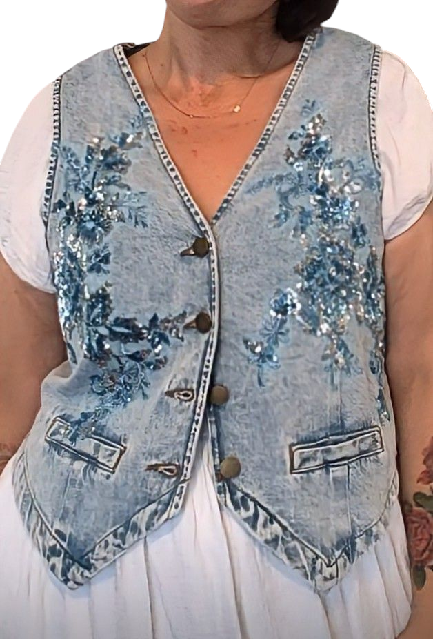 Blue sparkle vest