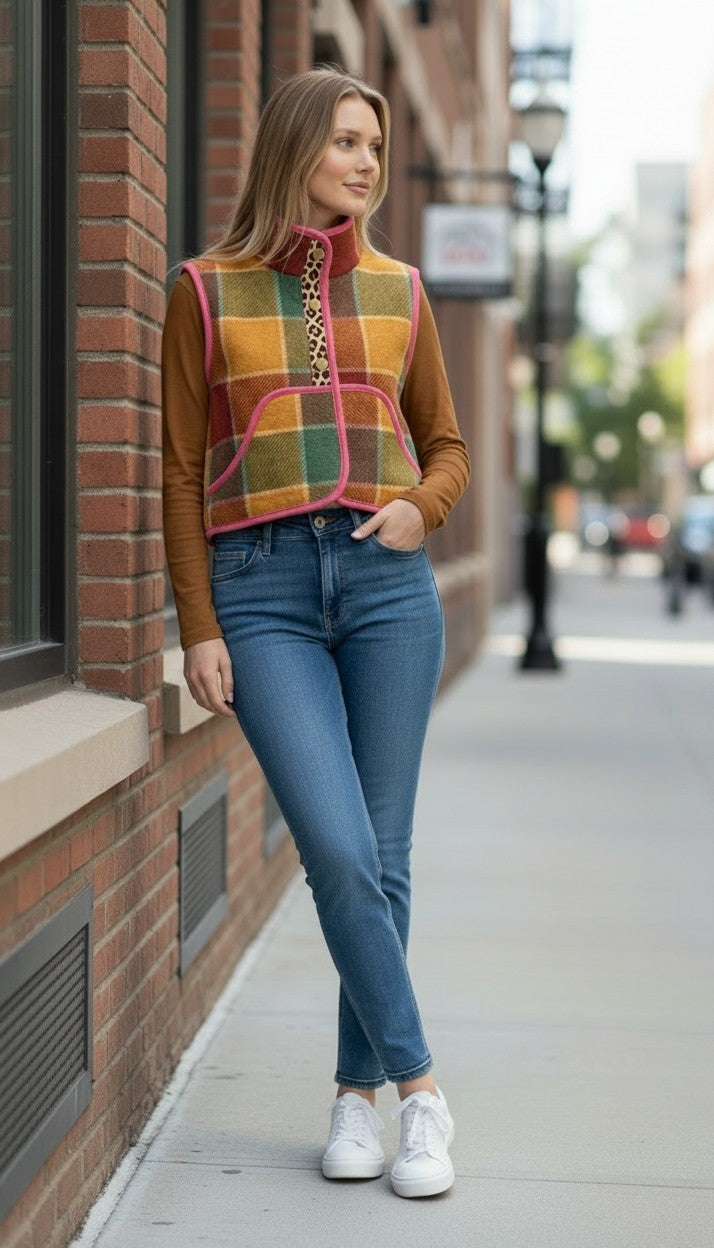 Oversized winter crop vest