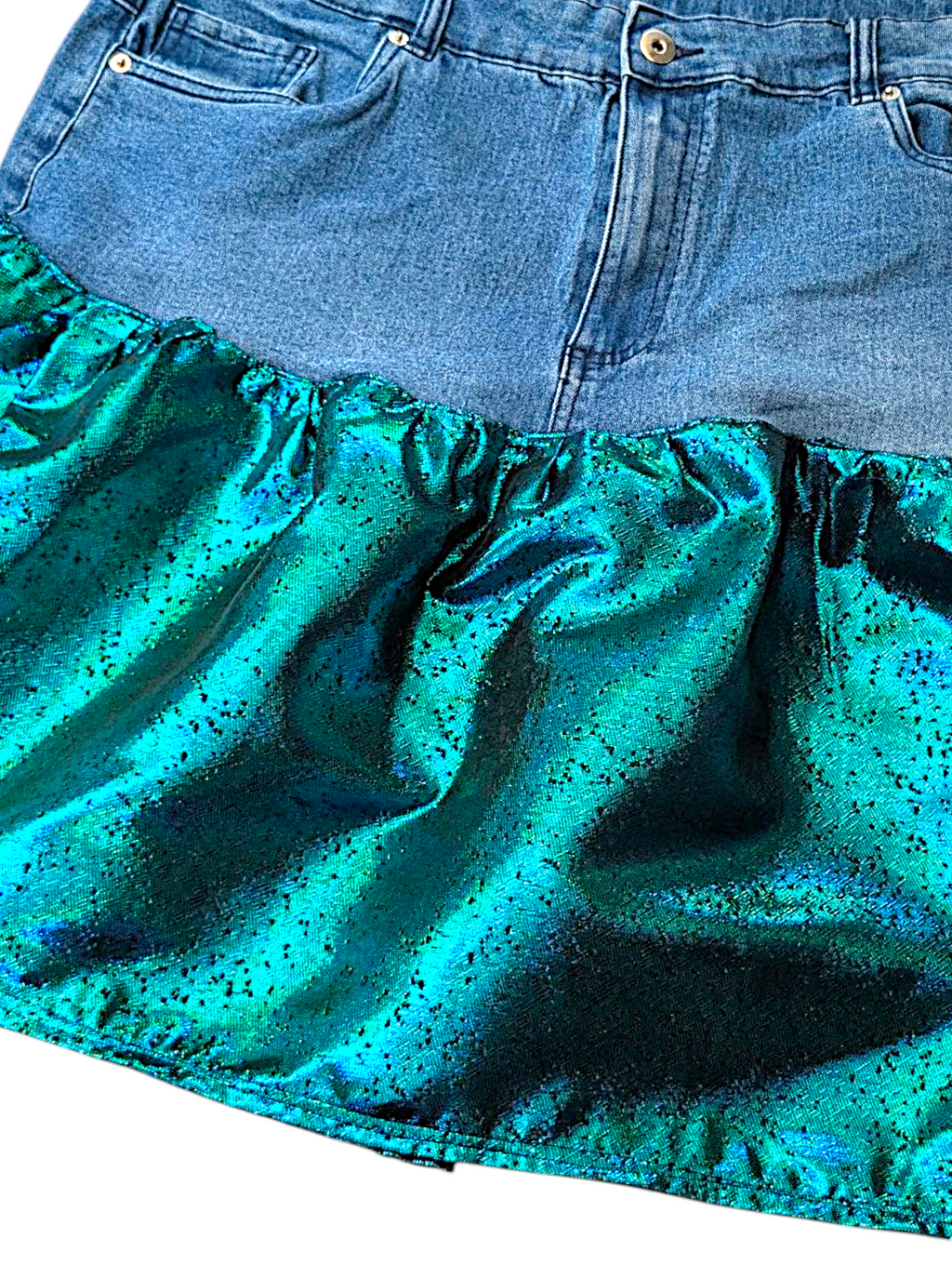 Mermaid shimmer denim skirt