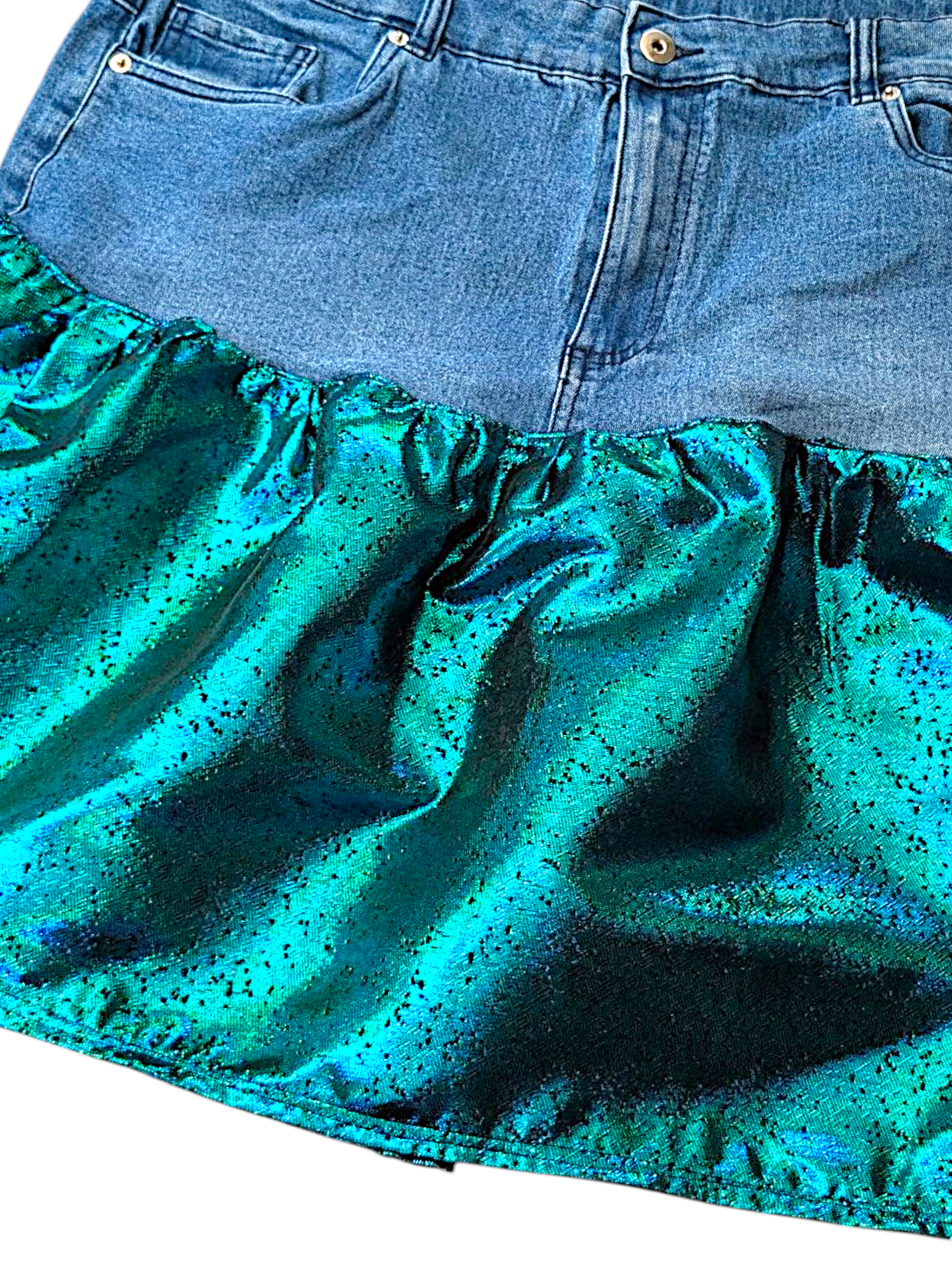 Mermaid shimmer denim skirt
