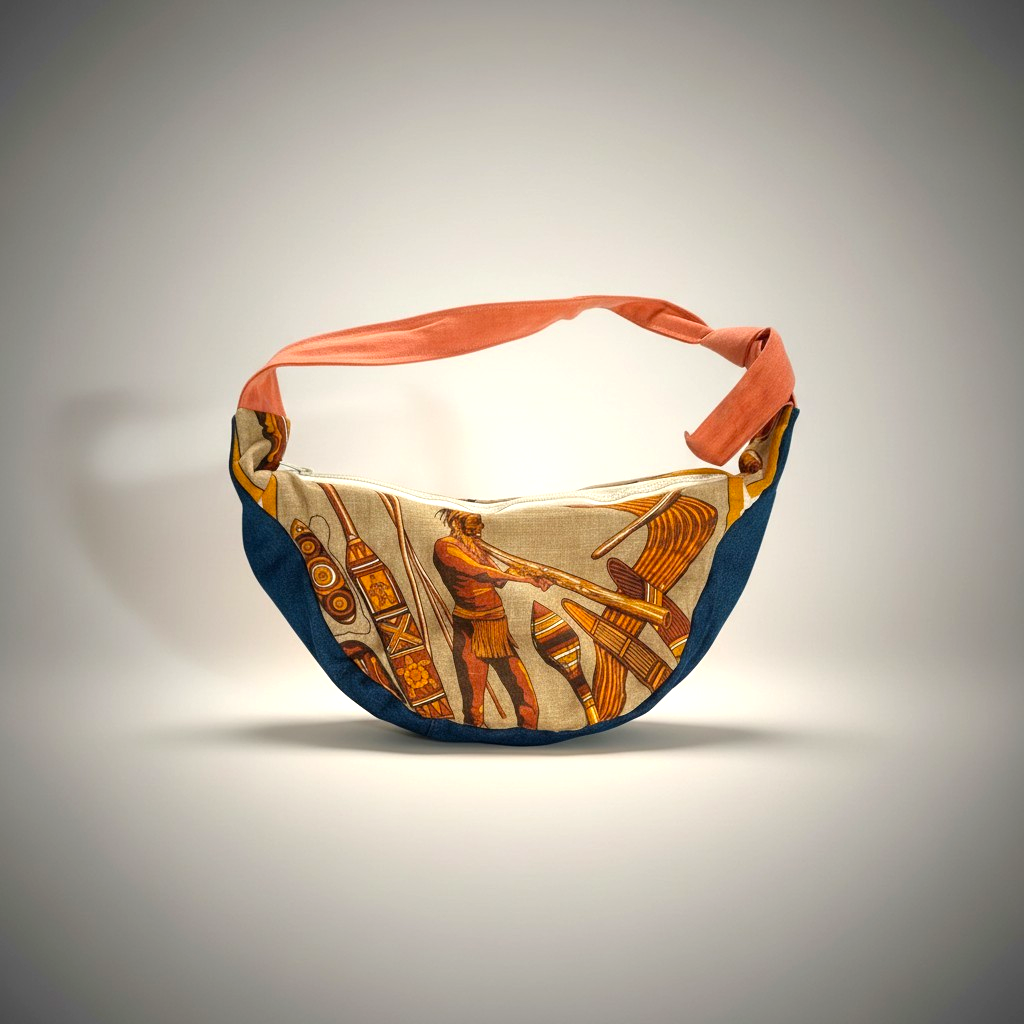Vintage tea towel sling bag