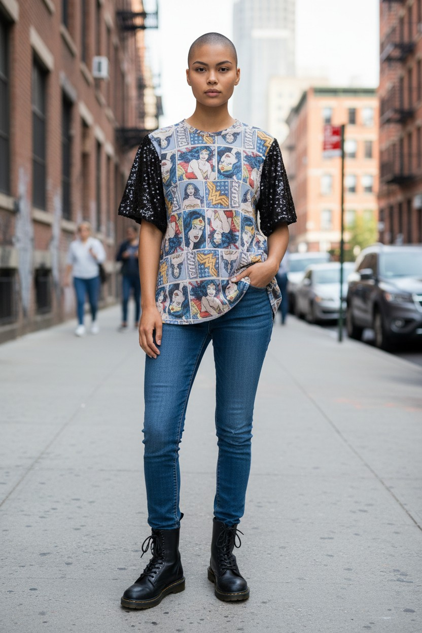 Wonderwoman sequins tshirt