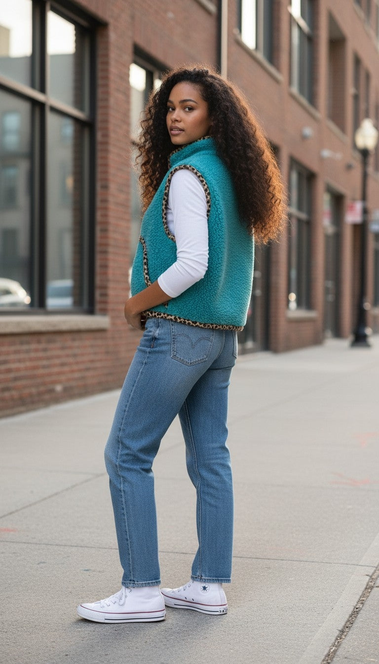 Oversized winter crop vest